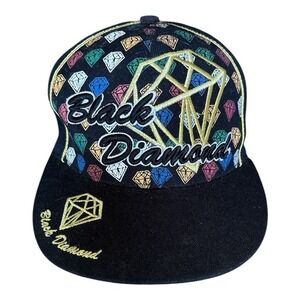 Men's Black Diamond Hat Cap Black Fitted Size 7